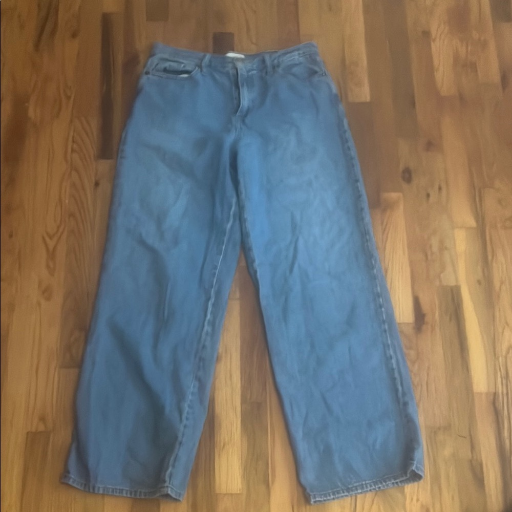 Blue Relaxed Fit Cropped Jeans